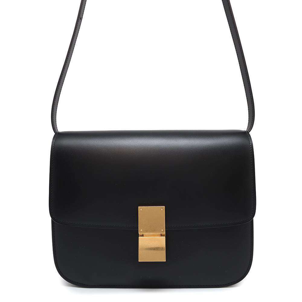 Celine Box Shoulder bag black calfskin leather